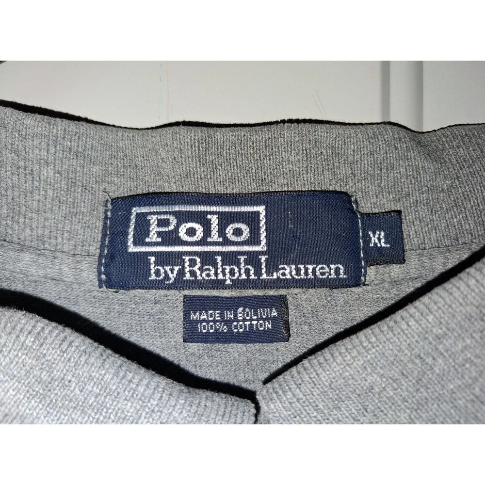Polo Ralph Lauren Gray Short Sleeve Polo Shirt Men's XL Pony Logo 100% Cotton...